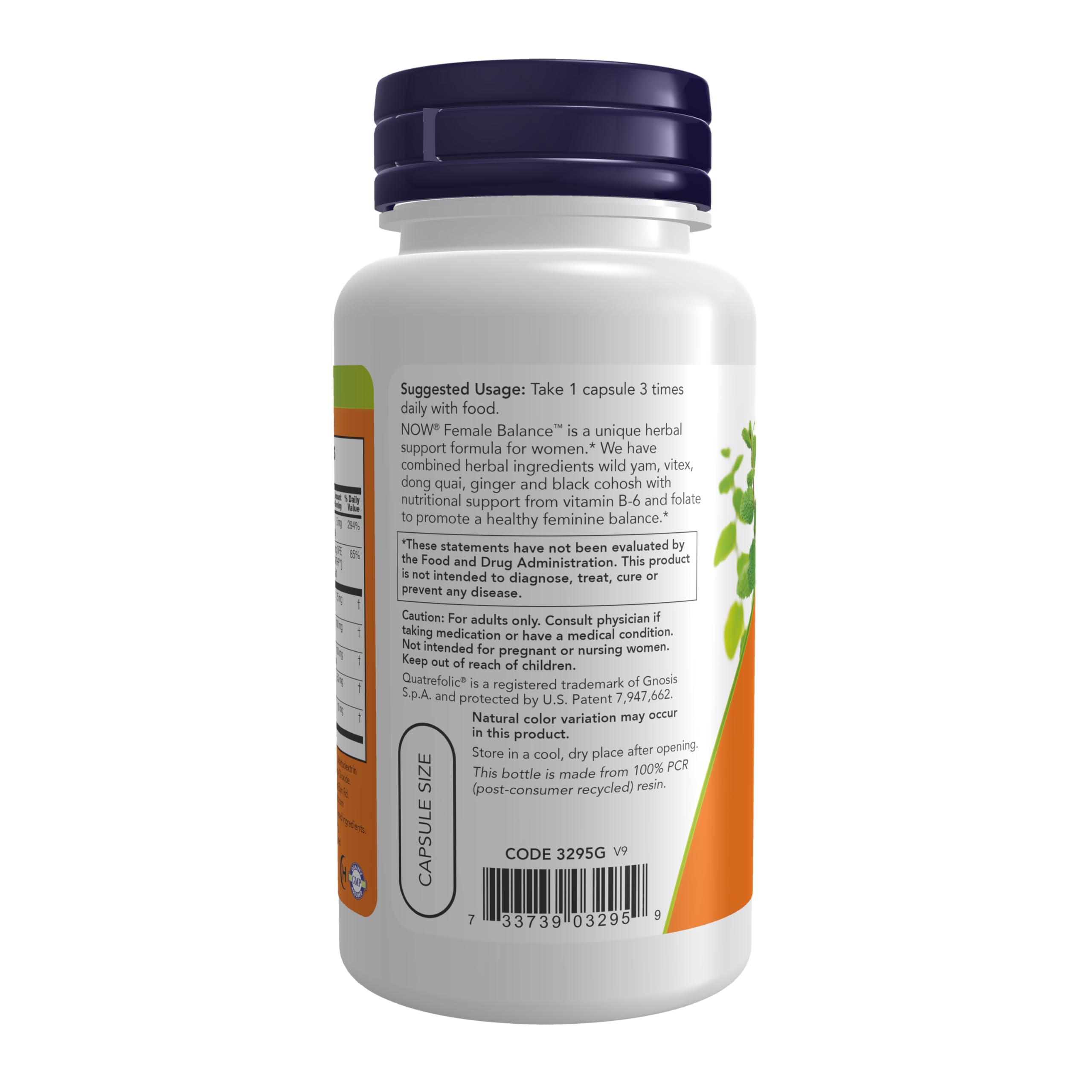 NOW Foods ingredientes secos wild yam vitex dong quai mostrando origen natural