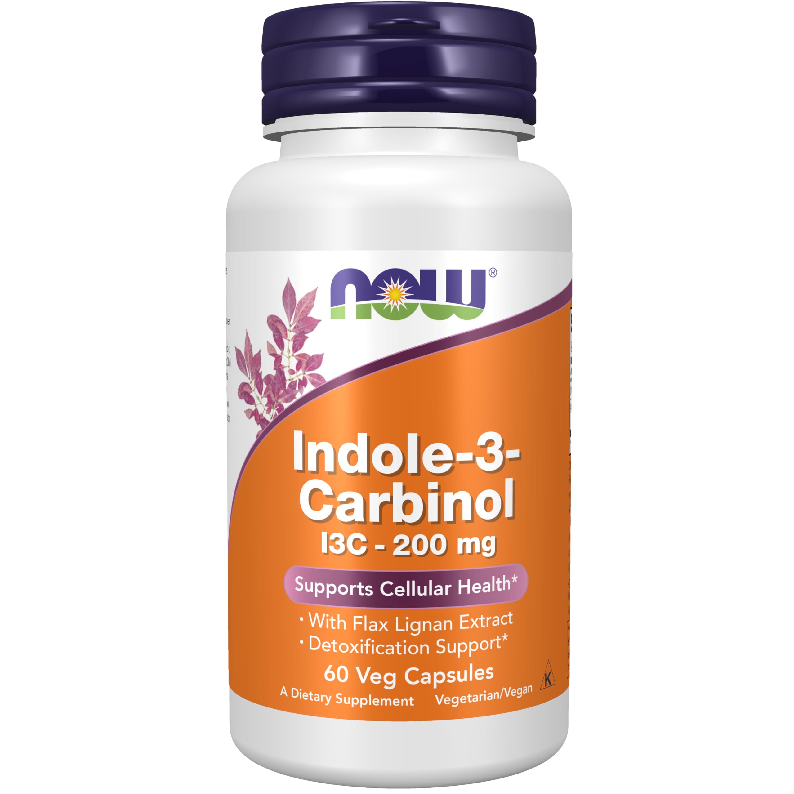 NOW Foods envase frontal de Indole-3-Carbinol con información clara y confianza