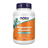 NOW Foods envase frontal de Magnesium Glycinate mostrando la etiqueta y beneficio