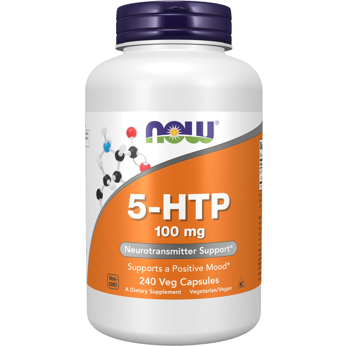 NOW Foods envase frontal mostrando 240 cápsulas veganas y beneficio de suministro prolongado