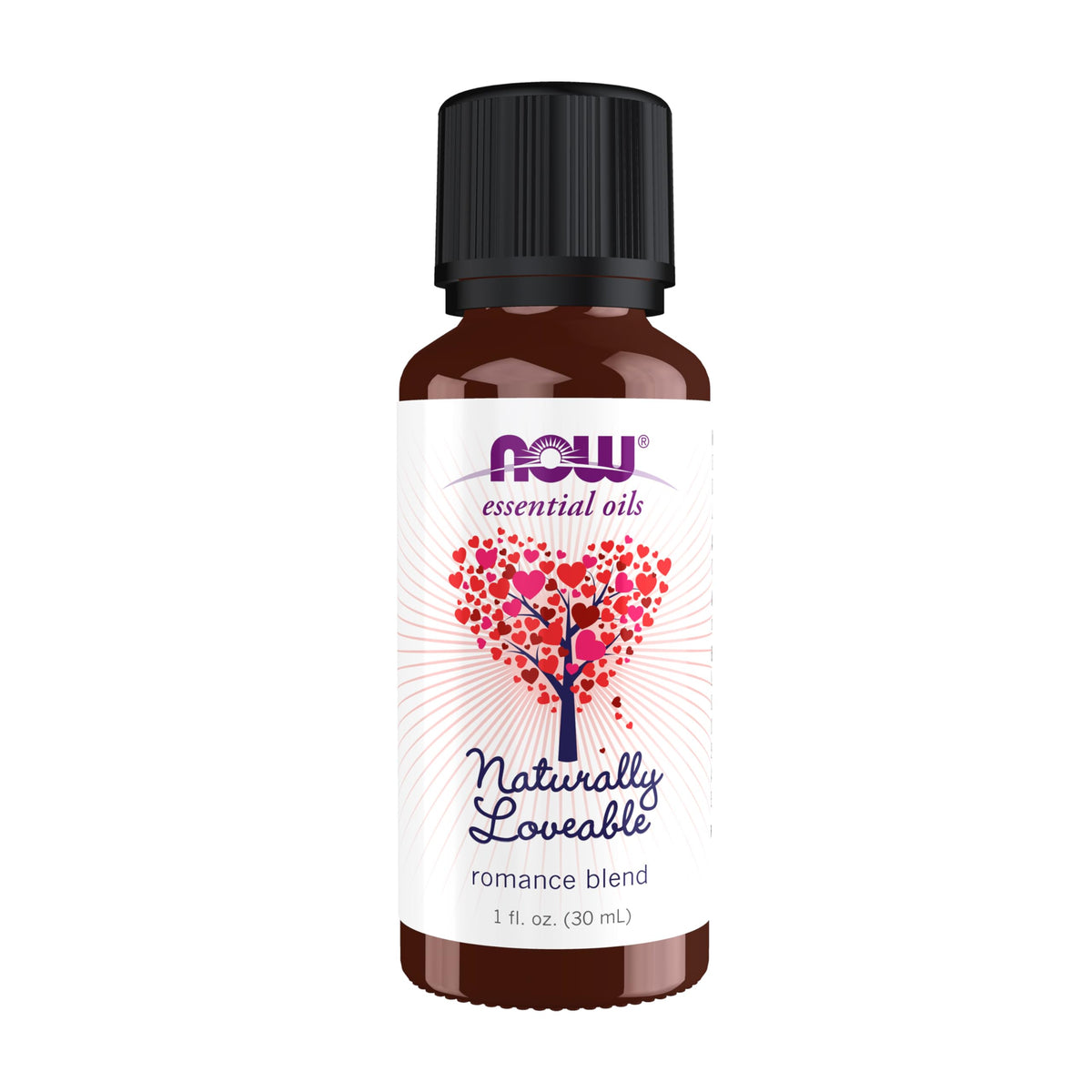 NOW Foods botella frontal Naturally Loveable mostrando diseño y volumen, facilita elección segura