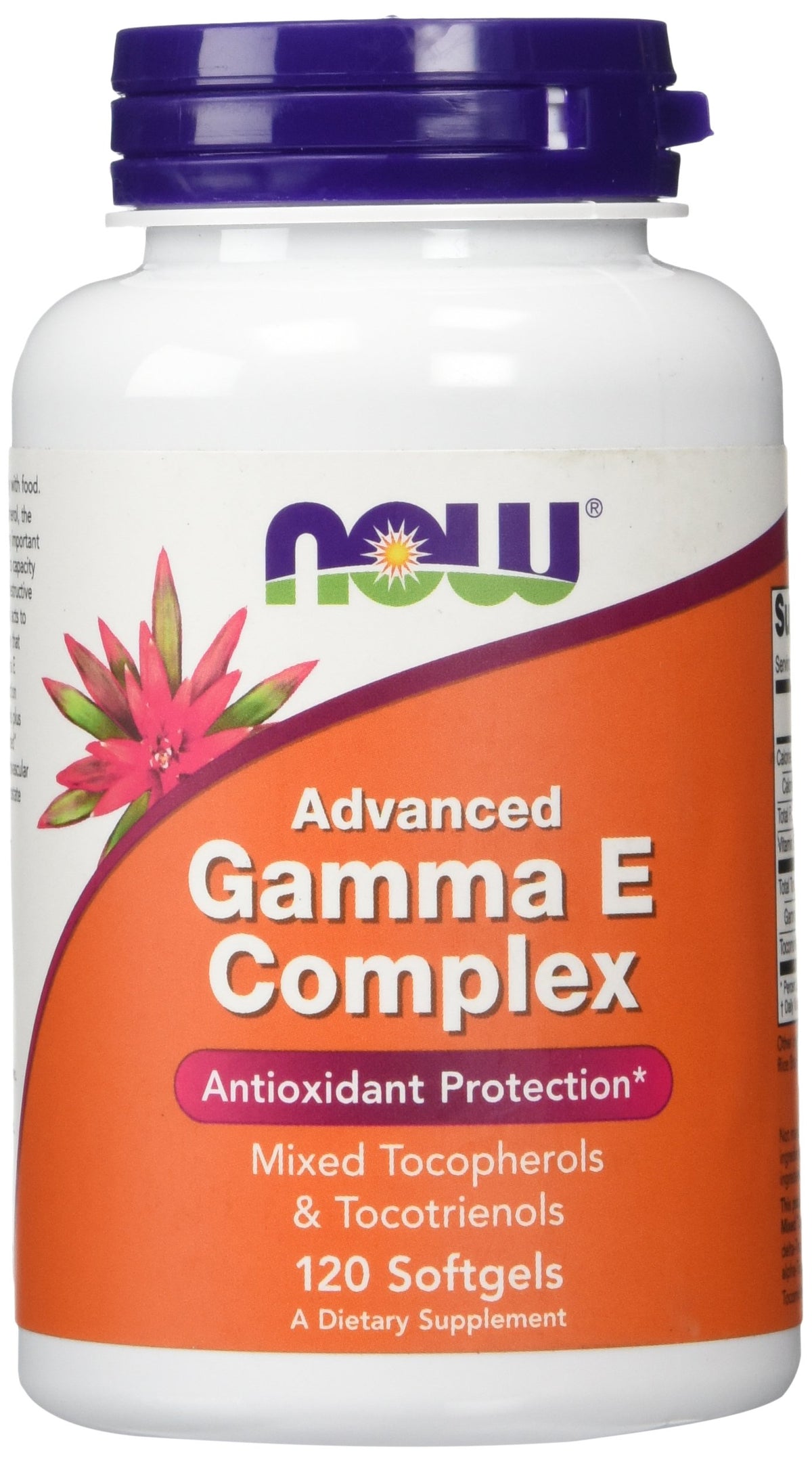 NOW Foods frasco frontal mostrando 120 cápsulas y beneficios antioxidantes