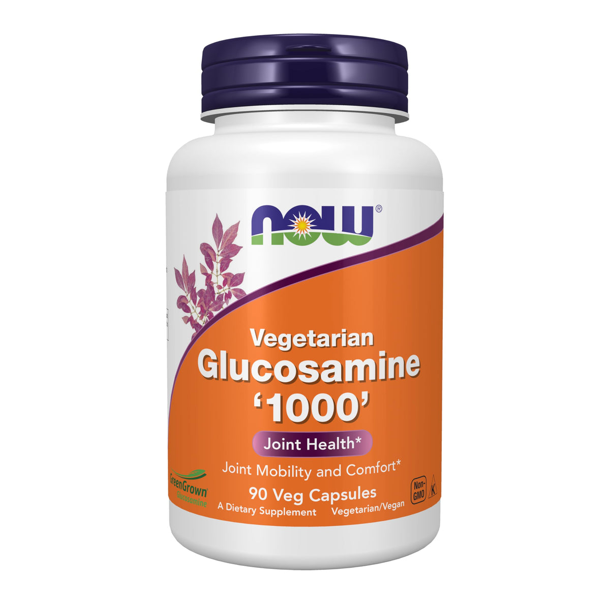 NOW Foods empaque frontal mostrando glucosamina vegana para confianza