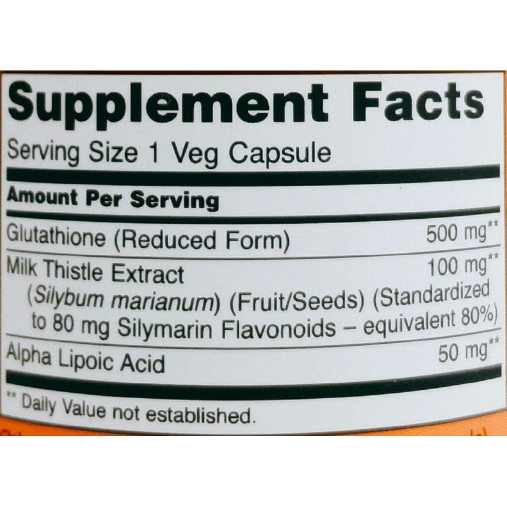 Comparación de tamaño de una cápsula de NOW Foods Glutathione junto a una moneda