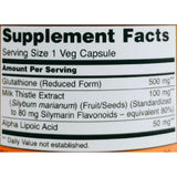 Comparación de tamaño de una cápsula de NOW Foods Glutathione junto a una moneda