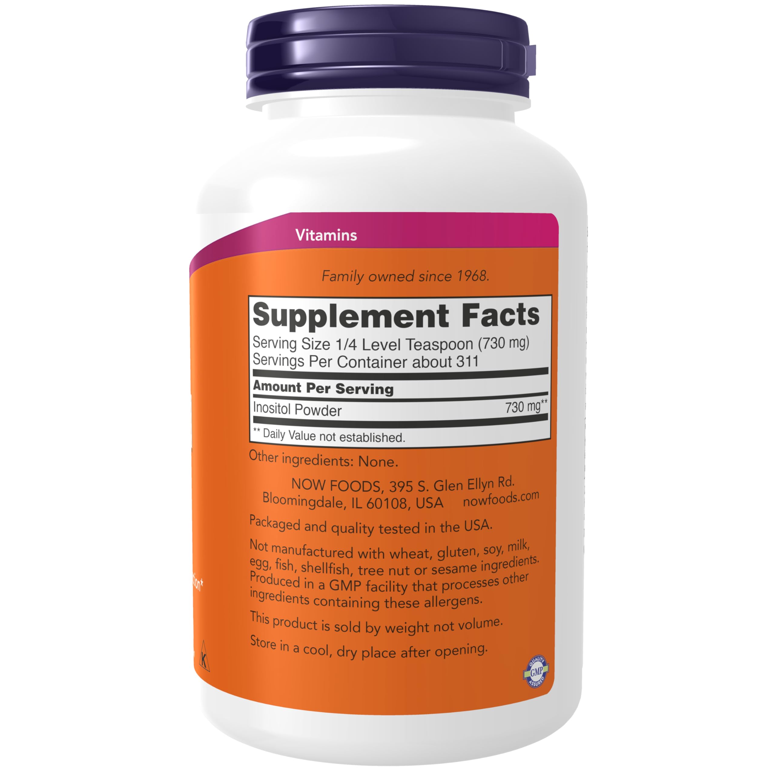 NOW Foods cuchara con polvo de inositol para dosificar con precisión y comodidad