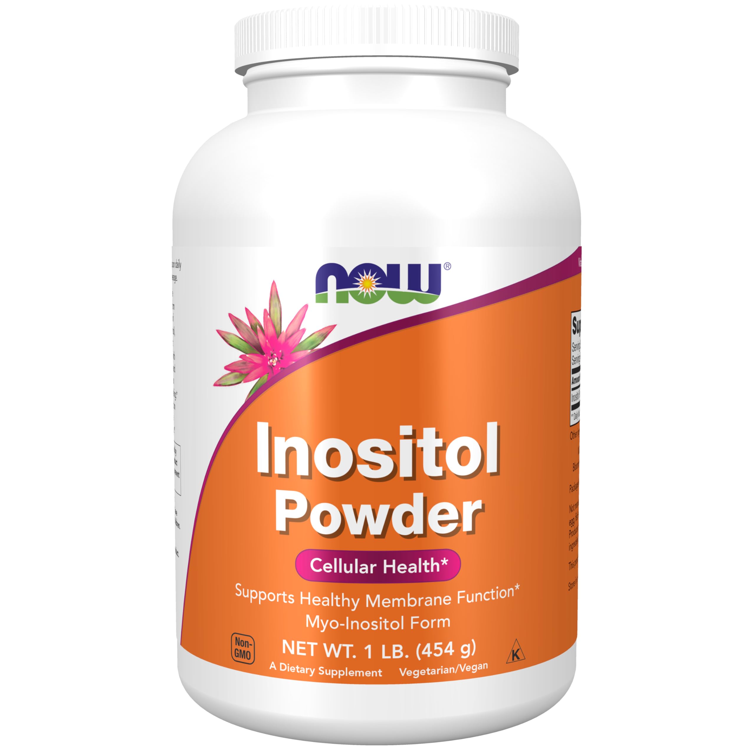 NOW Foods frasco frontal mostrando empaque y tamaño de 1 libra, confianza de marca
