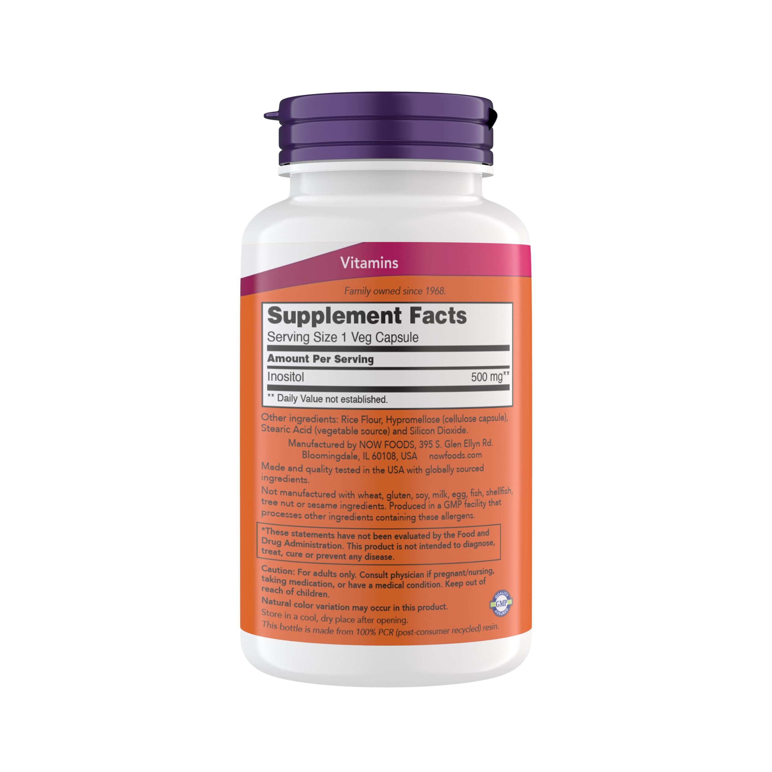 NOW Foods cápsula vegetal abierta resaltando 500 mg y fácil administración