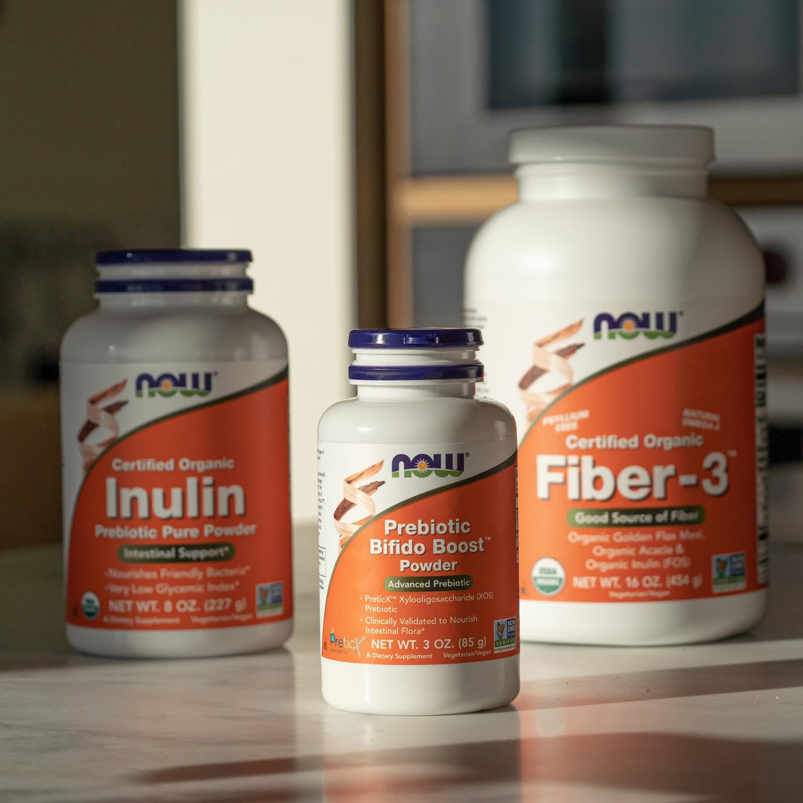 NOW Foods inulina mezclada en yogur para mejorar textura y nutrición