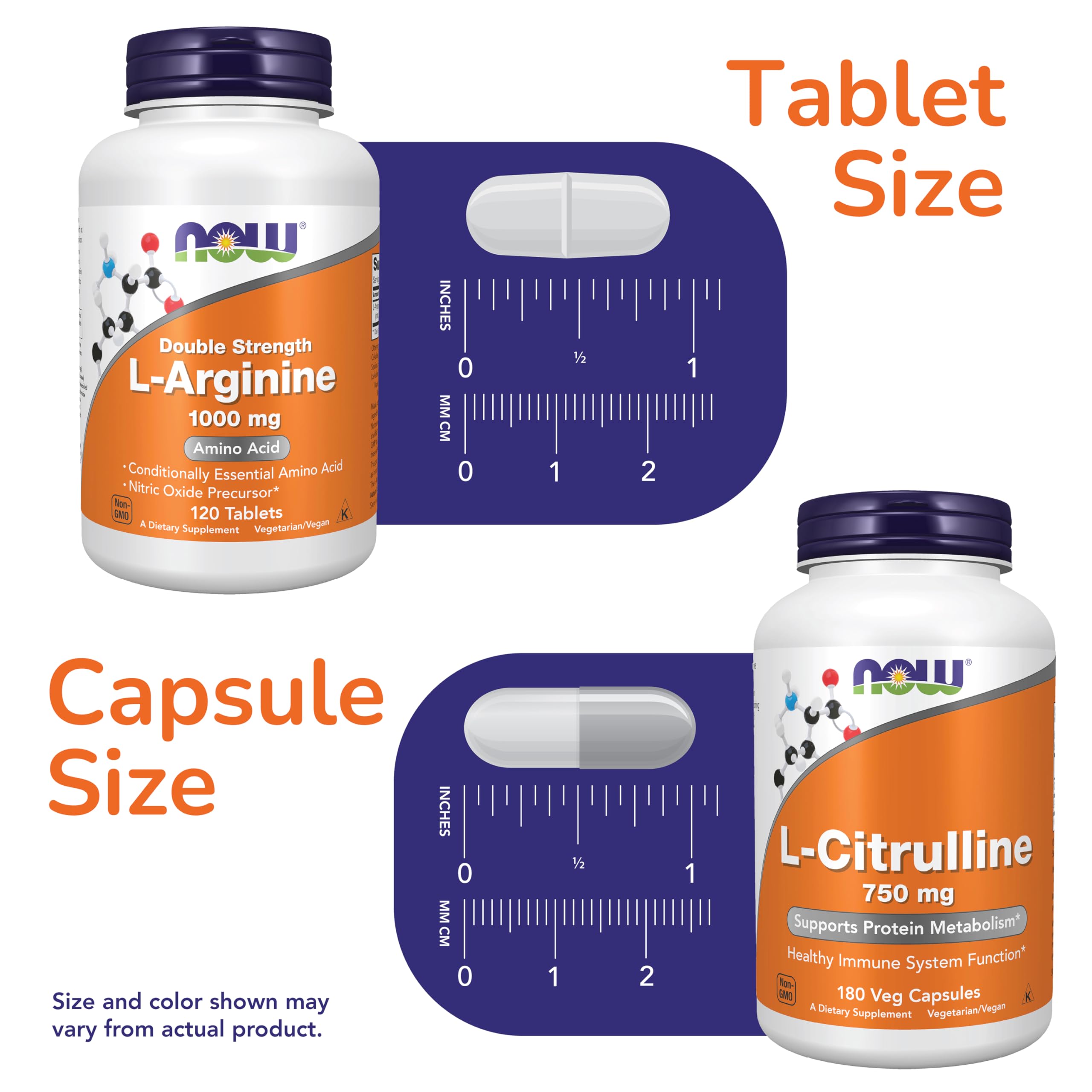 Now Foods primer plano de tableta de L-Arginina destacando pureza farmacéutica