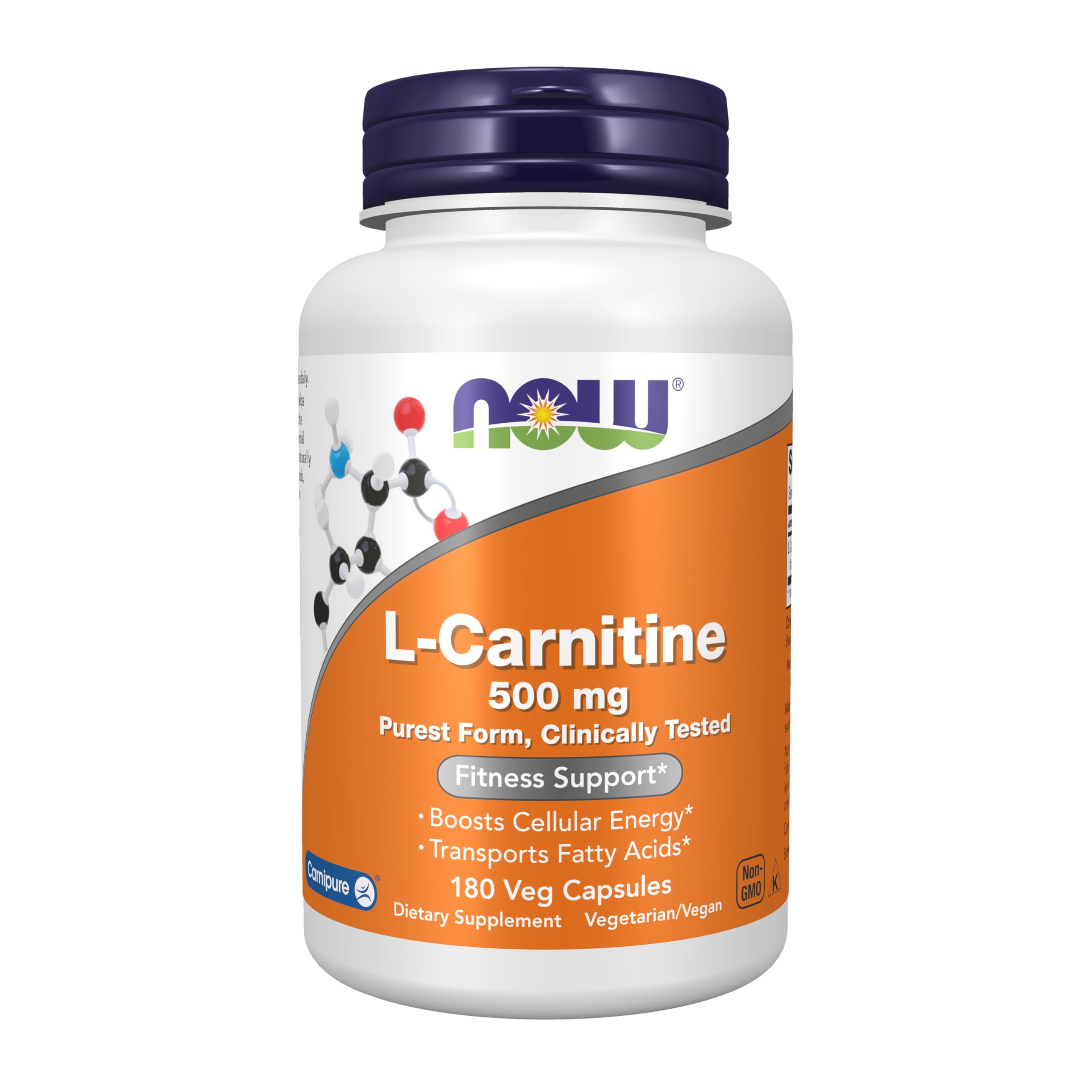 NOW Foods bote frontal mostrando 180 cápsulas, claridad de producto y cantidad