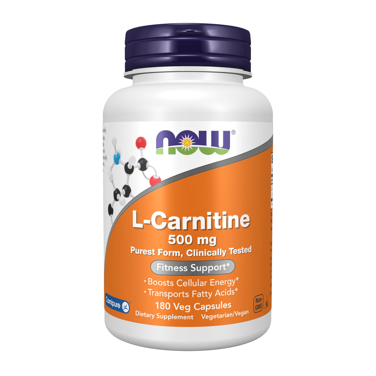 NOW Foods bote frontal mostrando 180 cápsulas, claridad de producto y cantidad