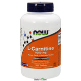 NOW Foods comprimidos L-Carnitine Tartrate detalle de tabletas, tamaño y textura visibles