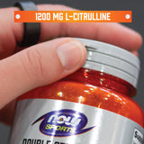 Comparación de tamaño de tableta NOW Foods L-Citrulline junto a una moneda para escala