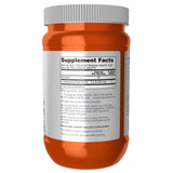 Polvo de NOW Foods L-Glutamine en primer plano, textura fina y fácil disolución