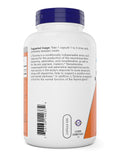 NOW Foods cápsulas sobre fondo claro para visualización de dosis y tamaño