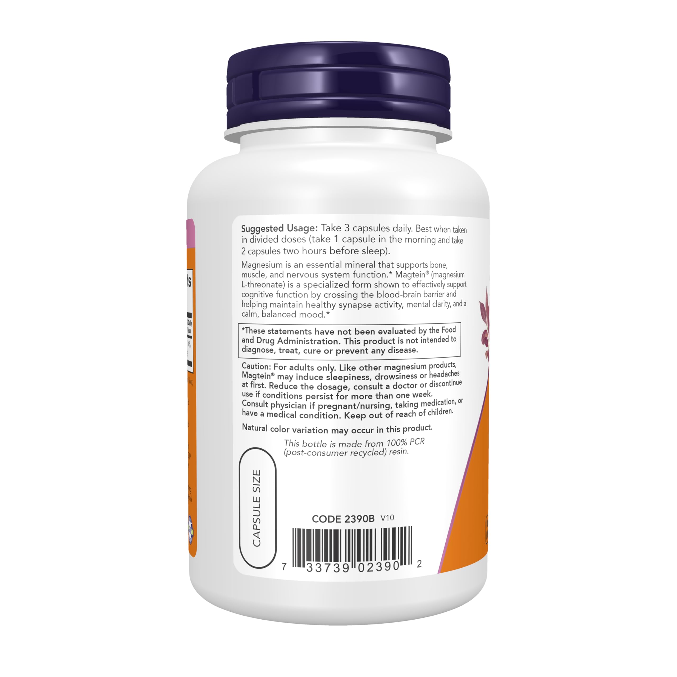 NOW Foods cápsulas servidas para dosis diaria recomendada visible