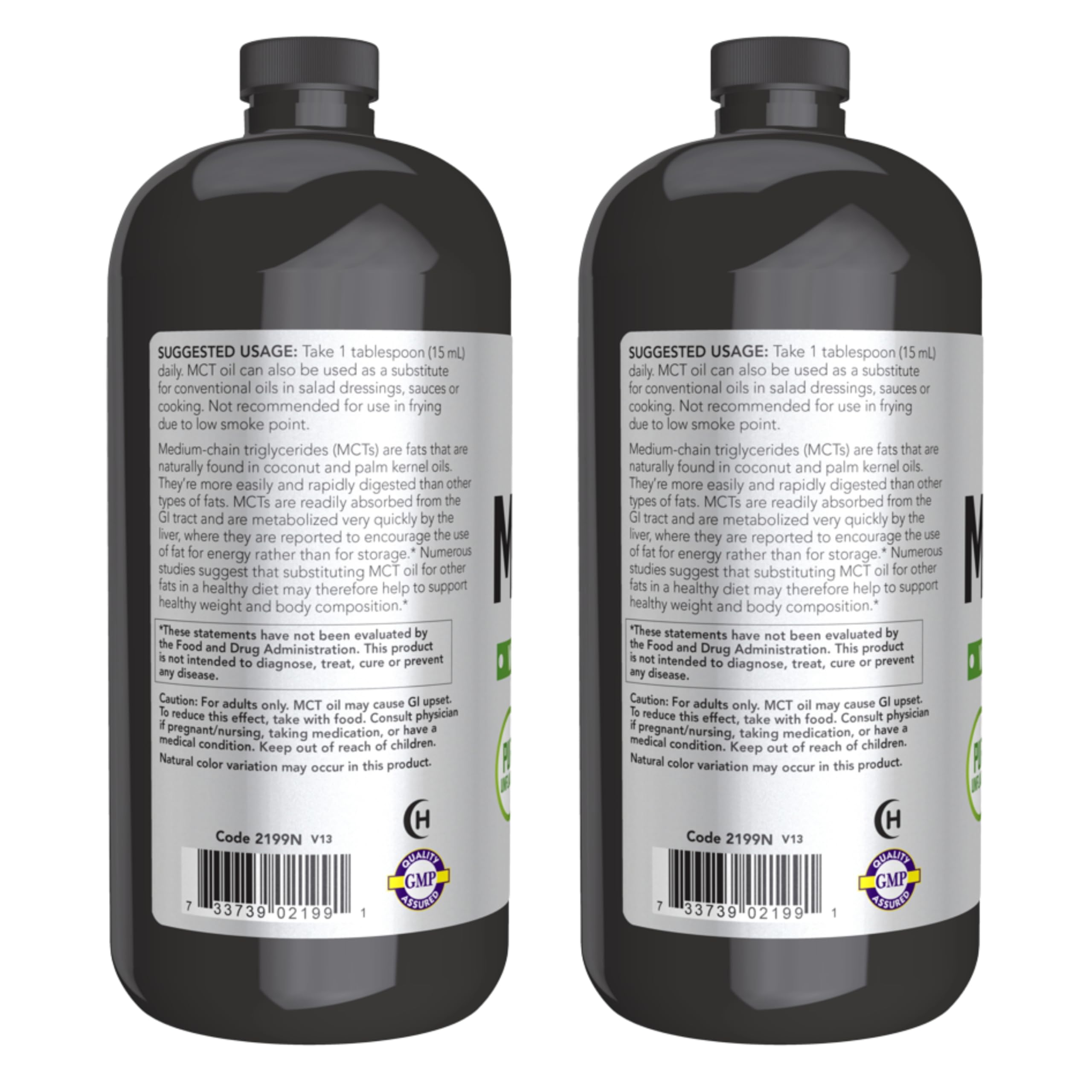 Now Foods primer plano del aceite MCT resaltando textura clara y pura