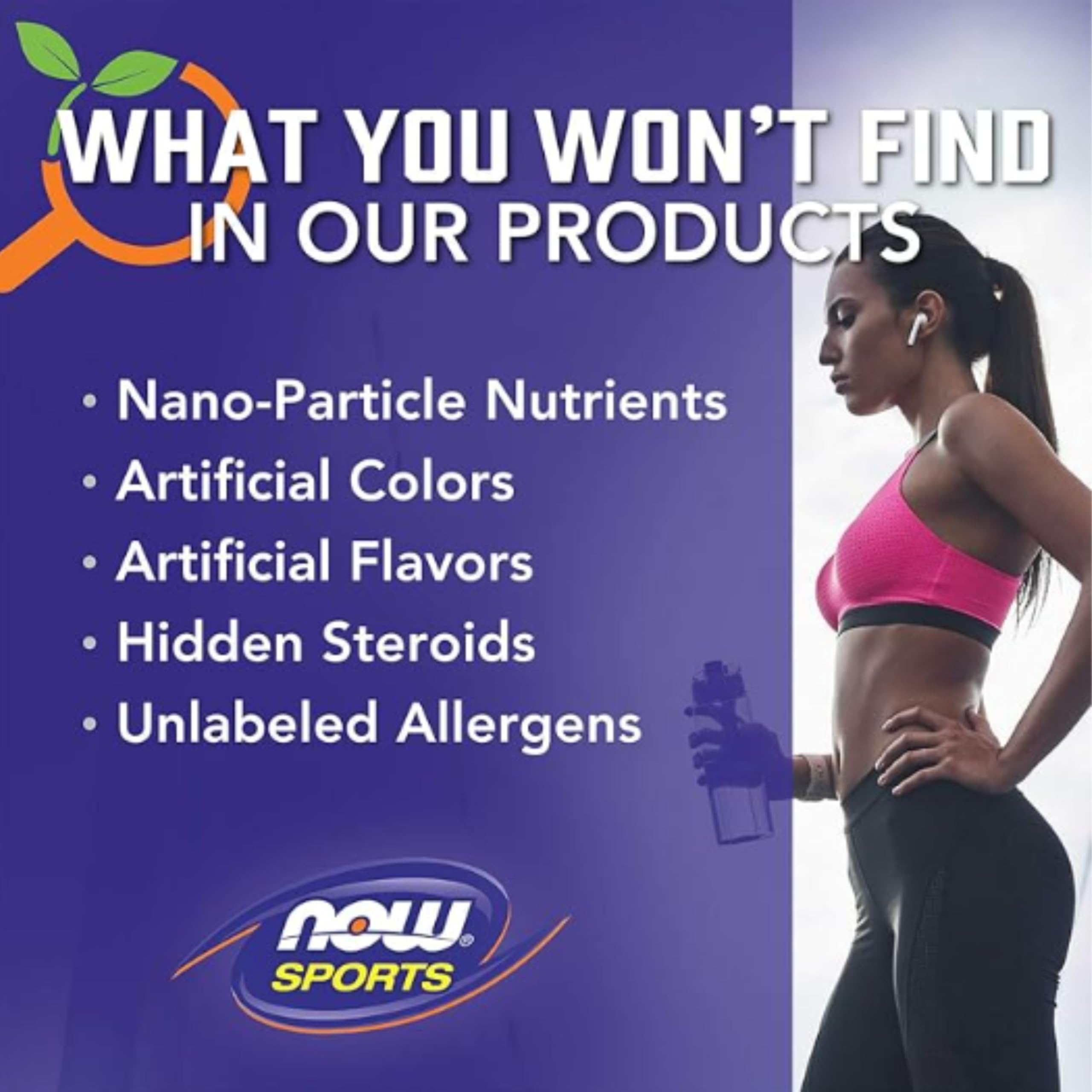 Now Foods etiqueta con certificaciones GMP, Non-GMO y sin gluten