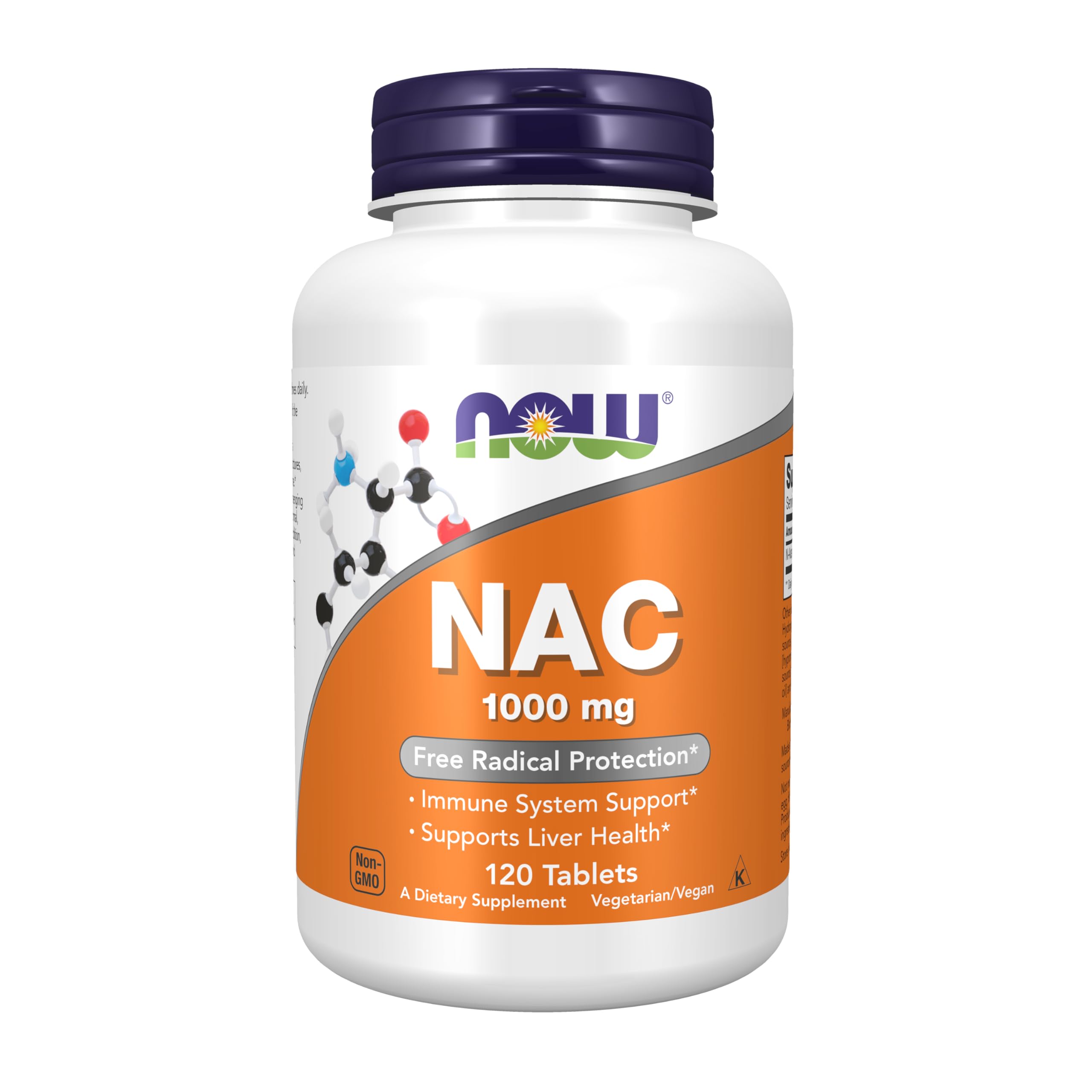 NOW Foods frasco frontal de NAC 1000 mg que muestra presentación y cantidad
