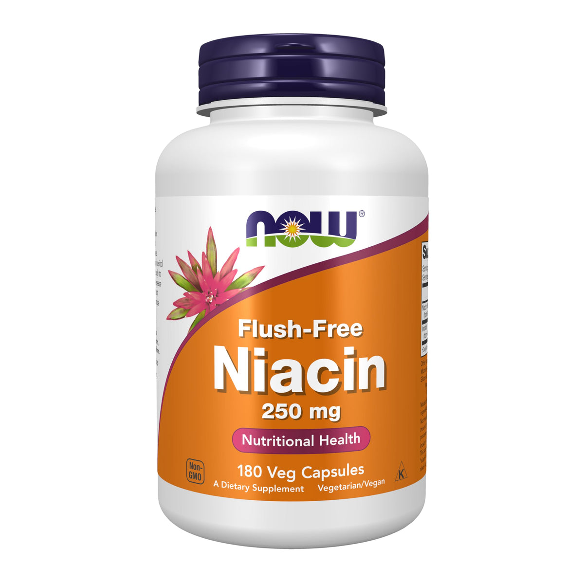 NOW Foods frasco frontal mostrando 180 cápsulas veganas y beneficios