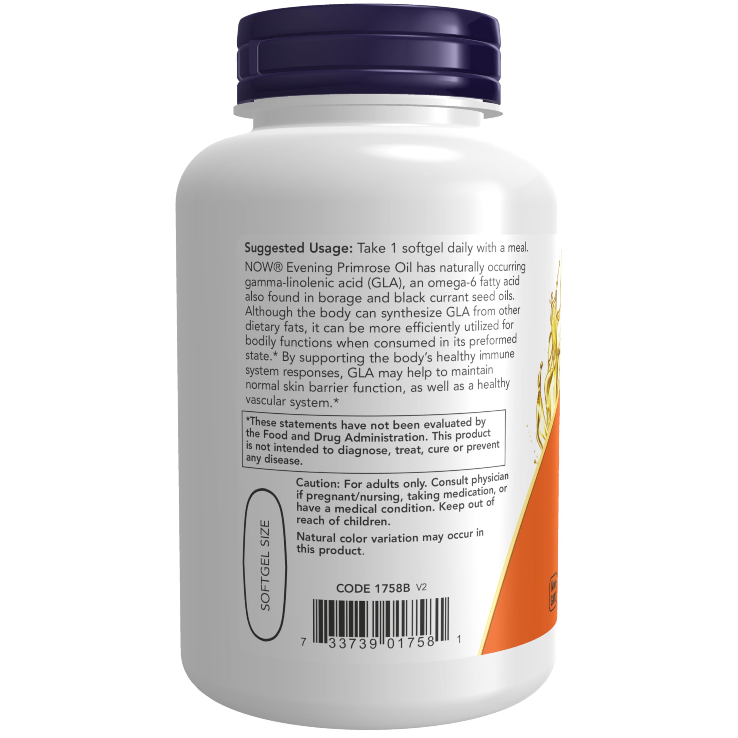 NOW Foods detalle de la tapa y etiqueta que resalta formulación sin hexano