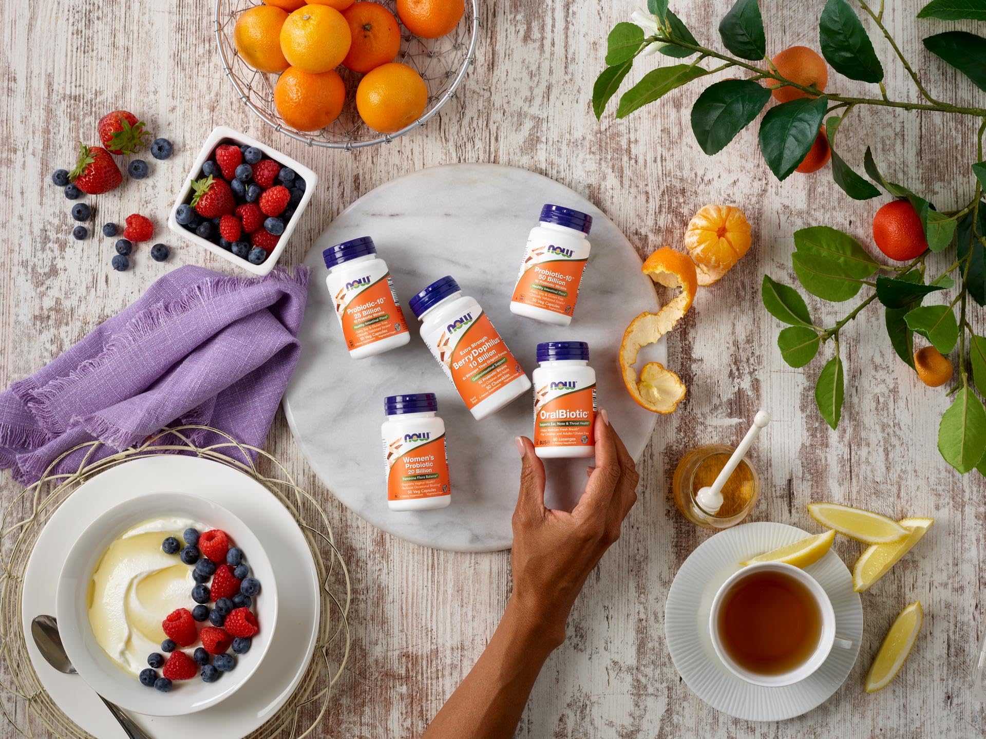 NOW Foods producto en rutina de higiene oral, favorece frescura en boca