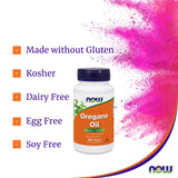 NOW Foods etiqueta con información nutricional y porcentaje de carvacrol
