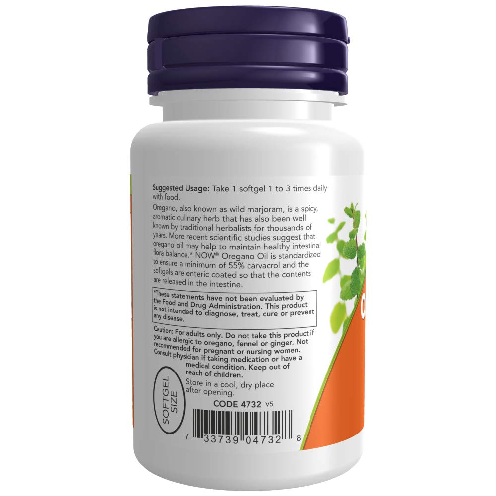 NOW Foods aceite de orégano goteando para detalle de textura y pureza visual