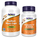 NOW Foods envases frontales del pack digestivo mostrando beneficios generales