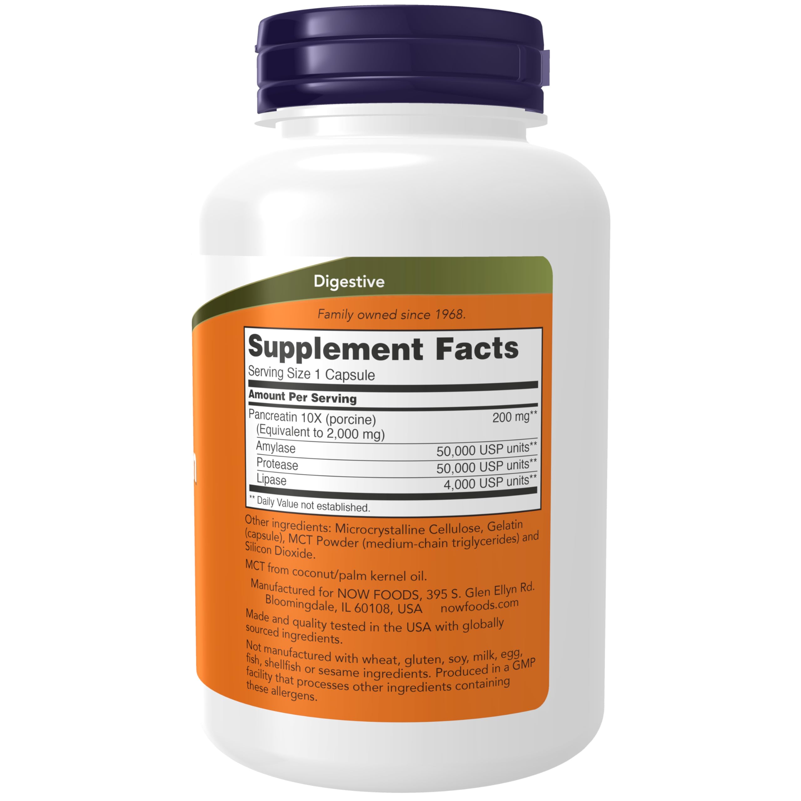 NOW Foods cápsulas en primer plano mostrando textura y tamaño práctico