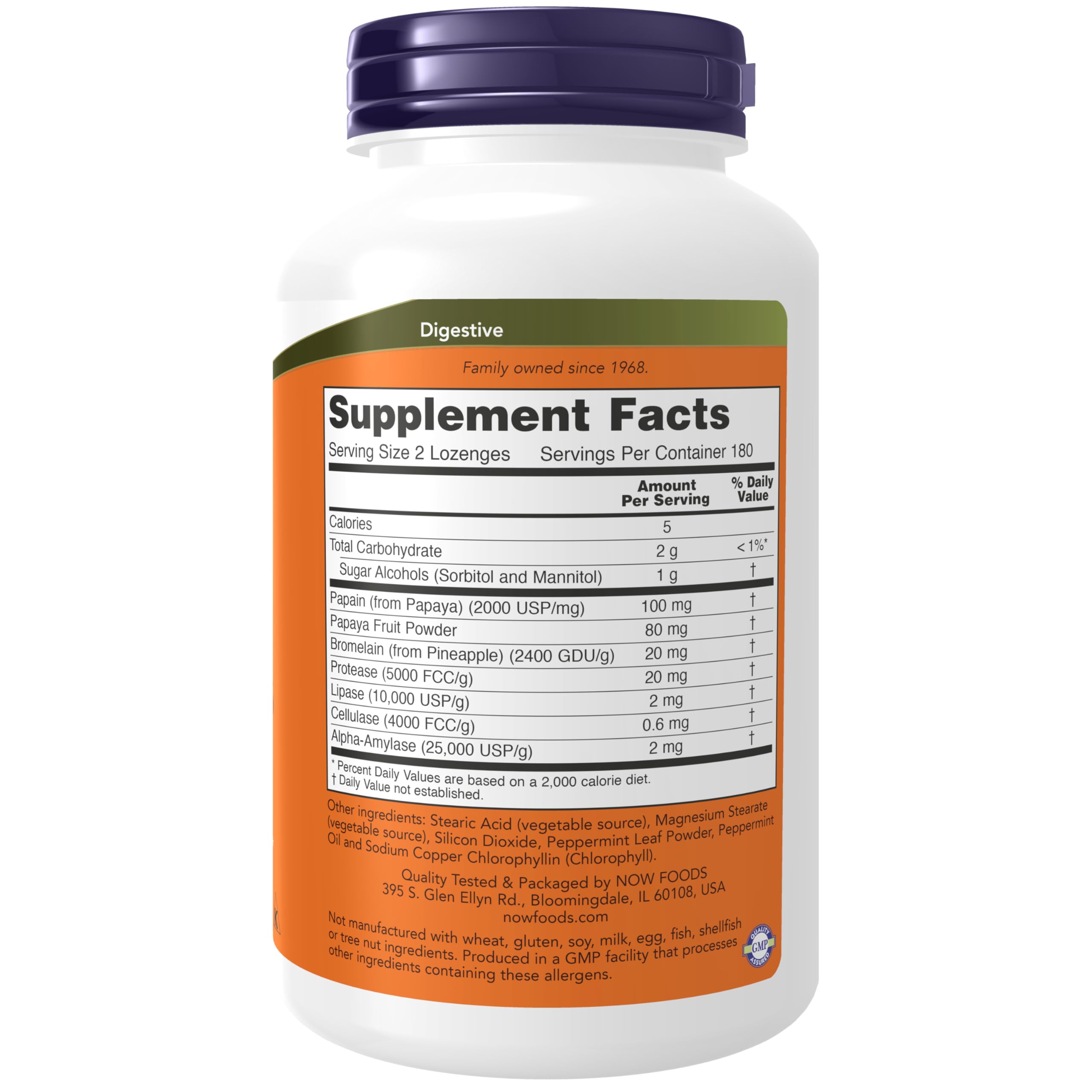 NOW Foods primer plano de pastilla con textura y detalle beneficioso