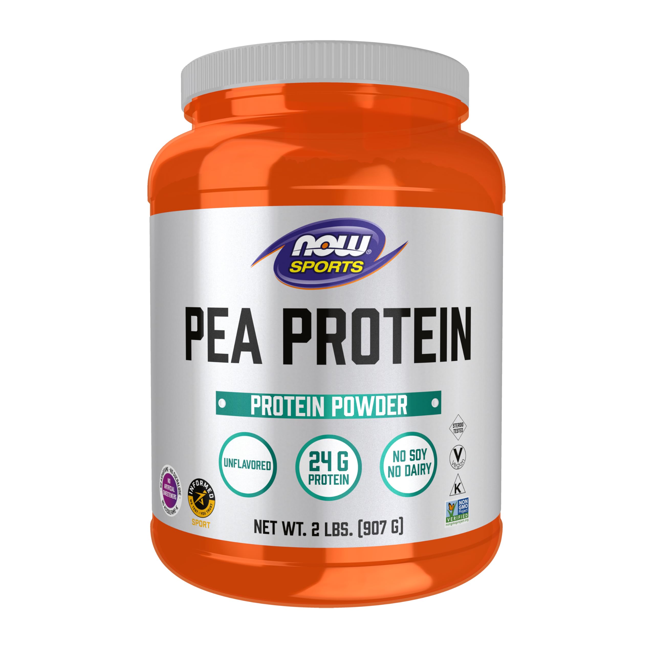 NOW Foods frente del empaque mostrando 2 lb y beneficio de proteína vegetal