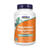 NOW Foods envase frontal de bisglicinato de magnesio, fácil identificación y uso