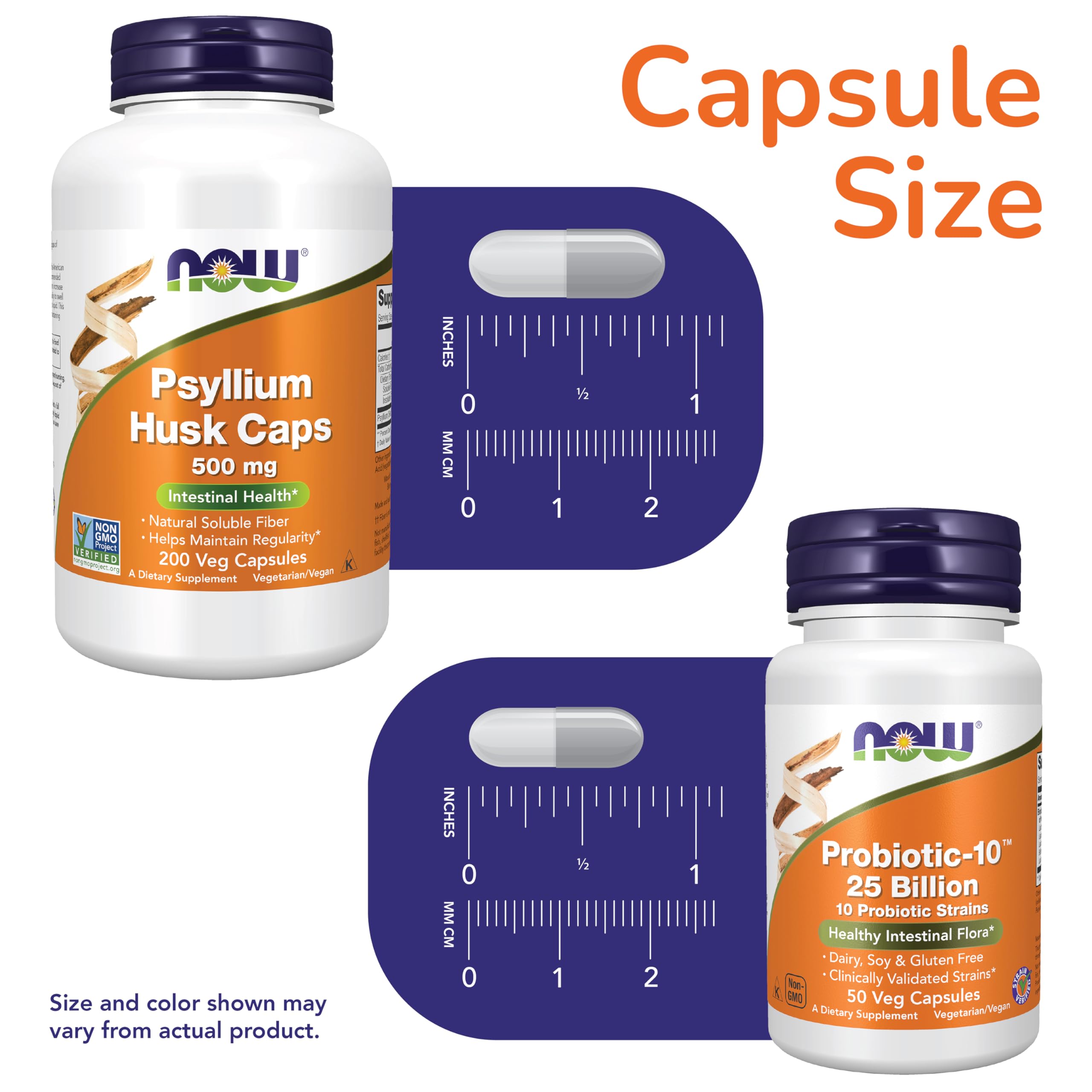 NOW Foods Probiotic-10 cápsula detalle que destaca su alta potencia