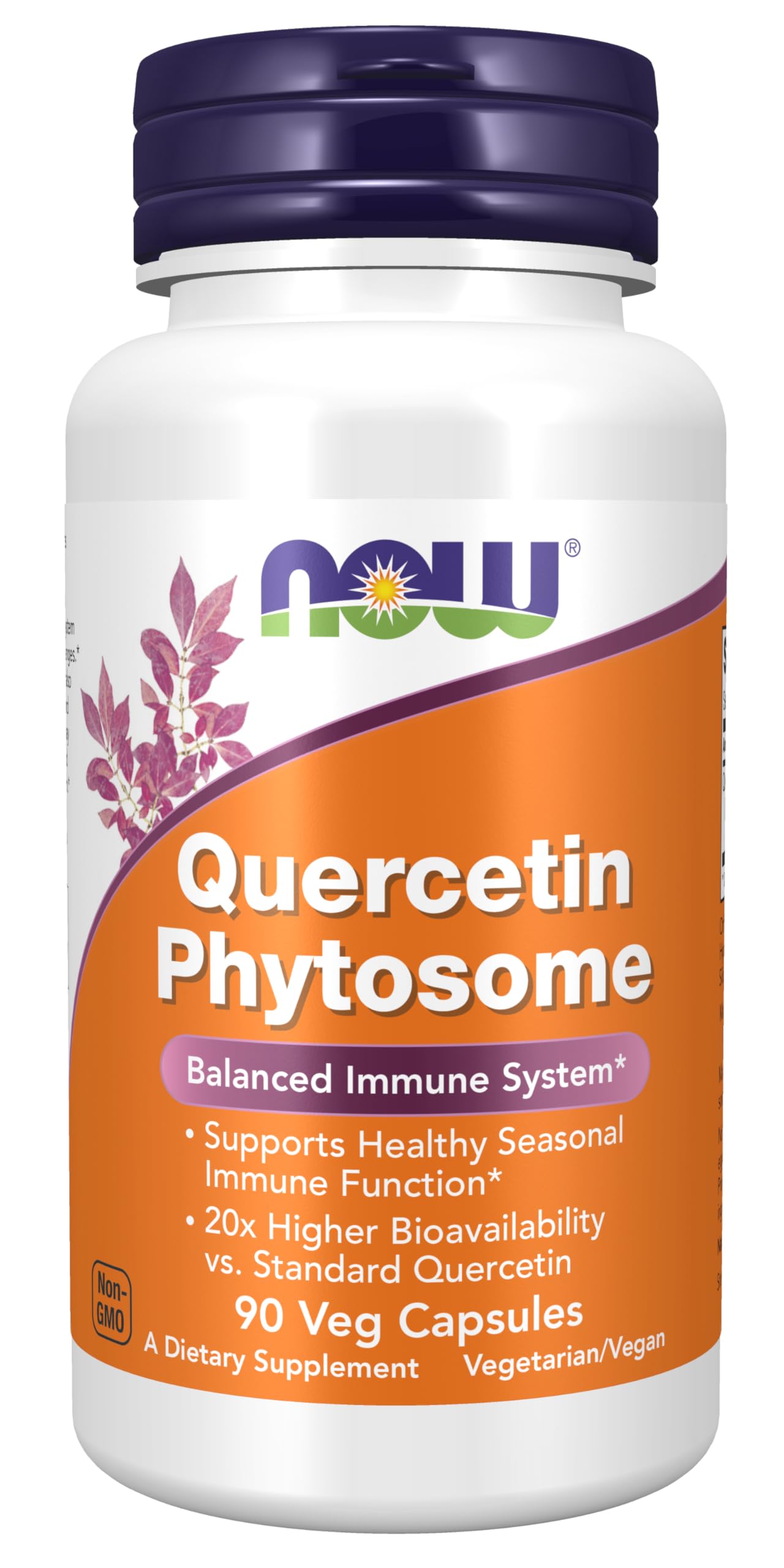 NOW Foods frasco frontal del Quercetin Phytosome 250 mg, envase claro y confianza