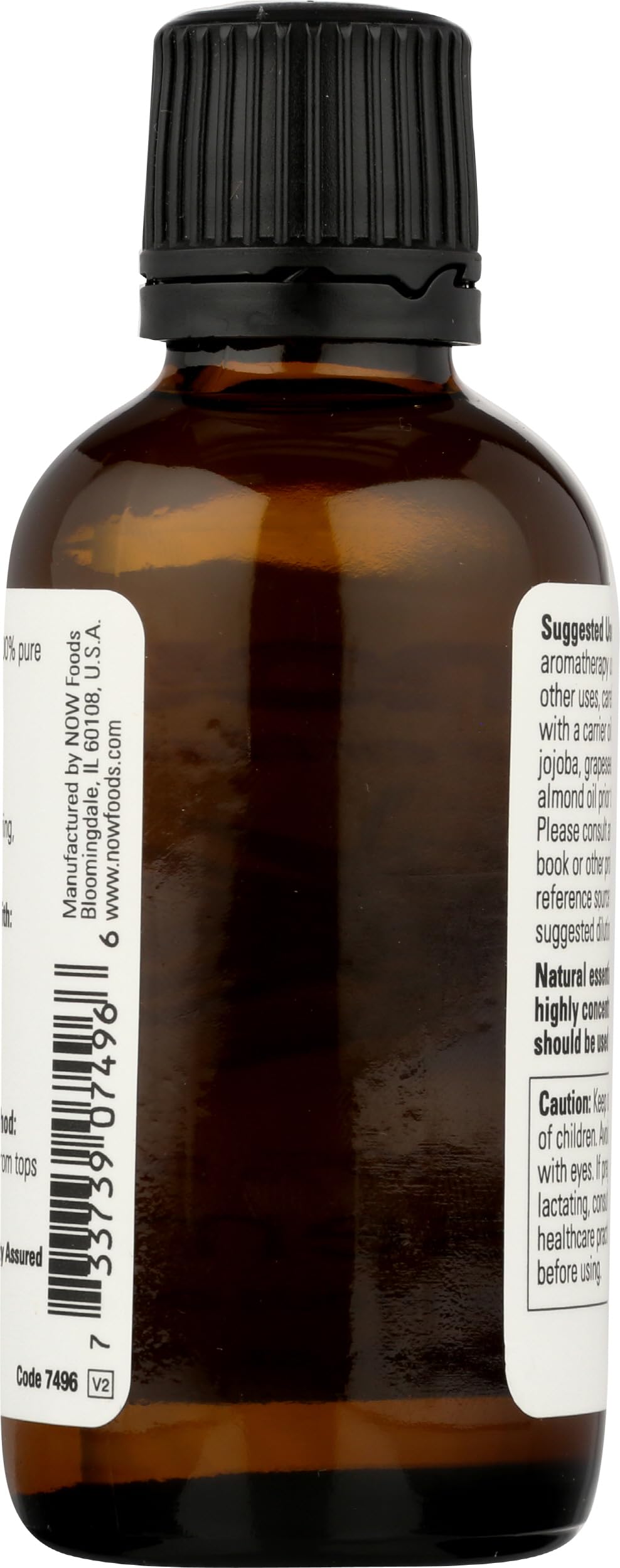 NOW Foods primer plano del aceite mostrando textura clara y consistente