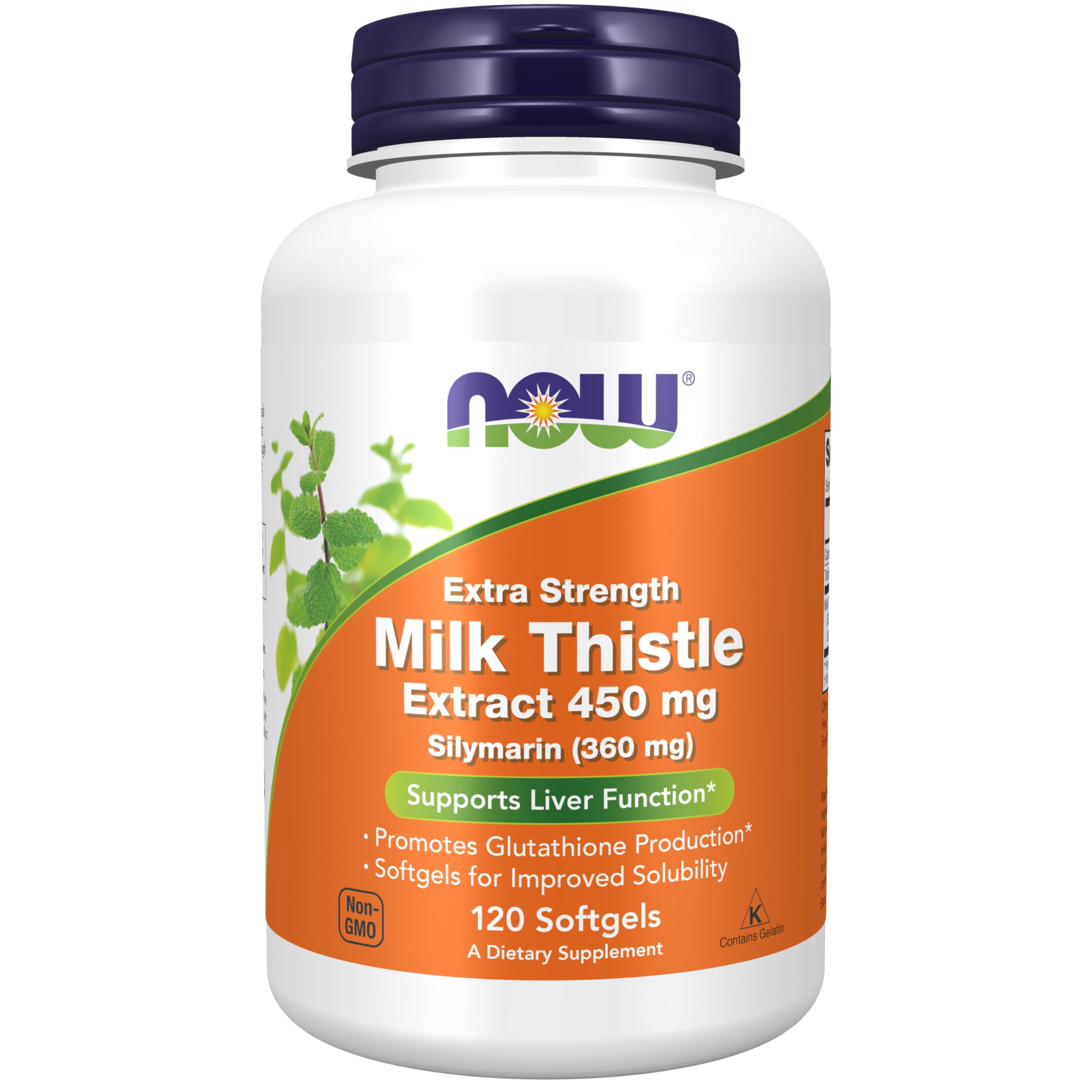 NOW Foods envase frontal mostrando 120 softgels y dosis clara