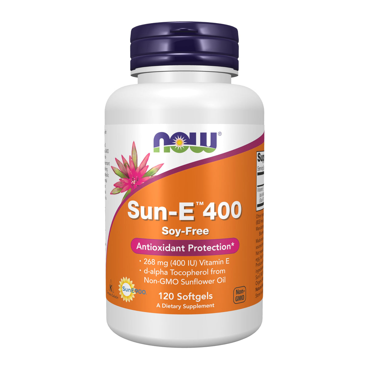 NOW Foods empaque frontal mostrando 120 softgels y beneficios del producto