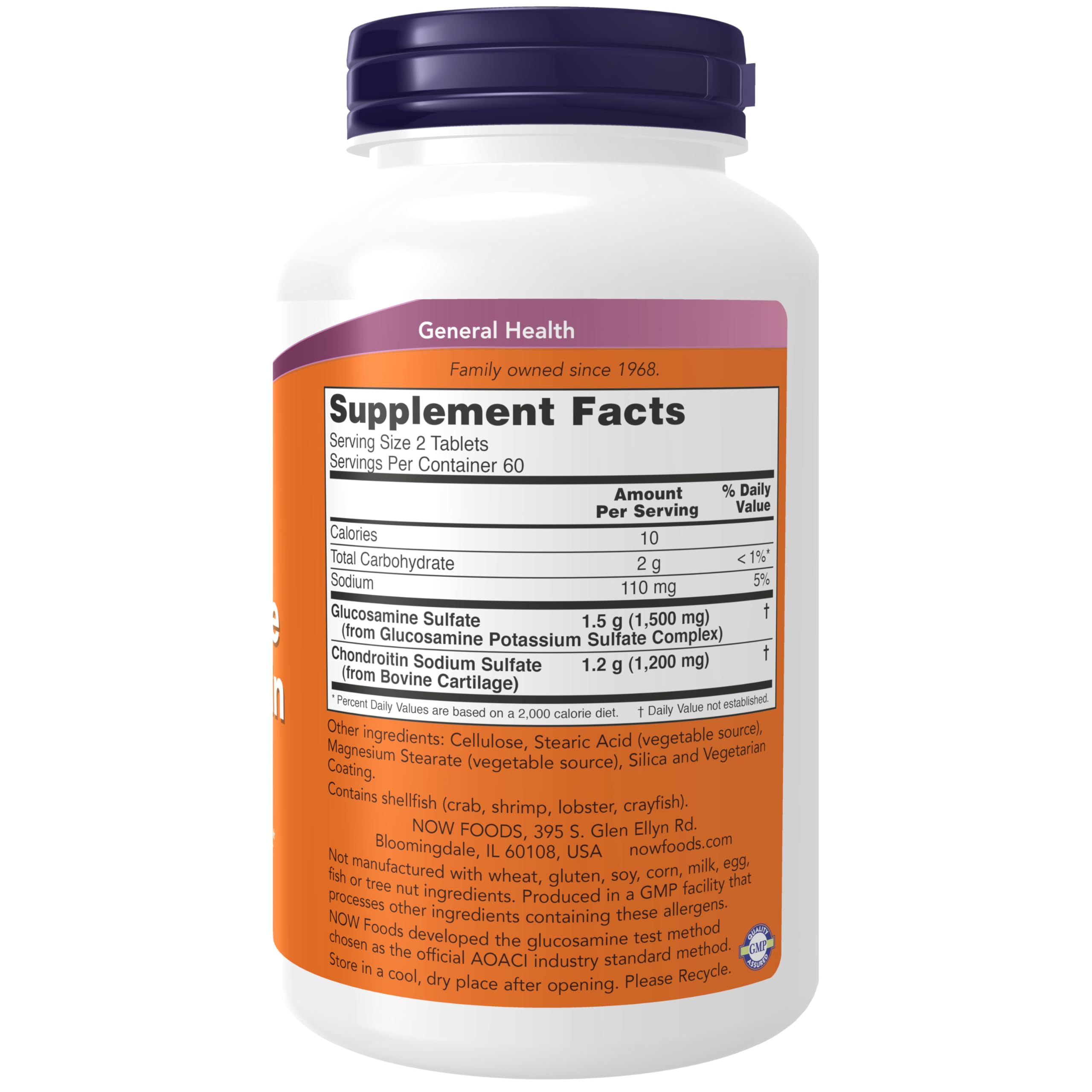 NOW Foods tableta en primer plano, detalle de tamaño y recubrimiento para fácil ingesta