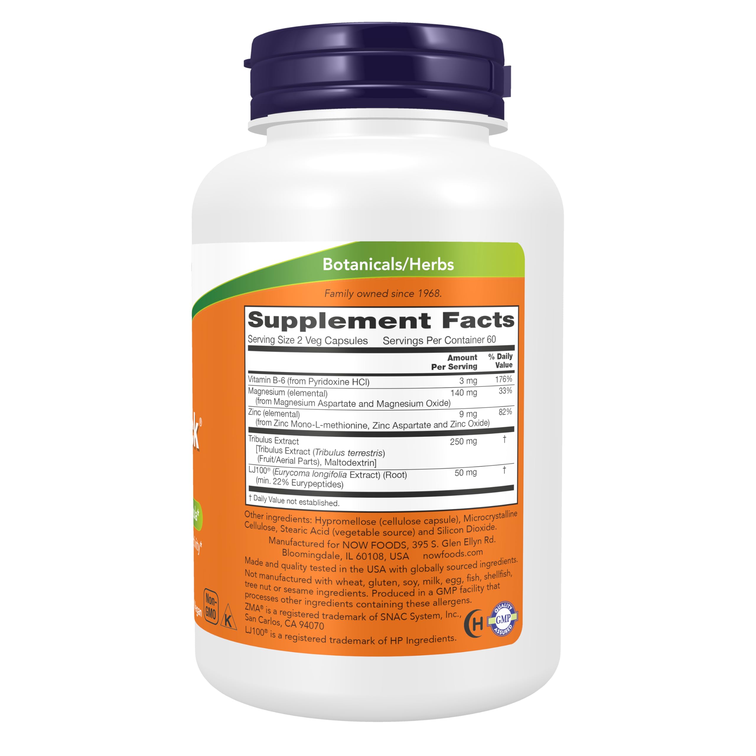 NOW Foods cápsulas veganas de TestoJack 100 detalle de forma y recubrimiento