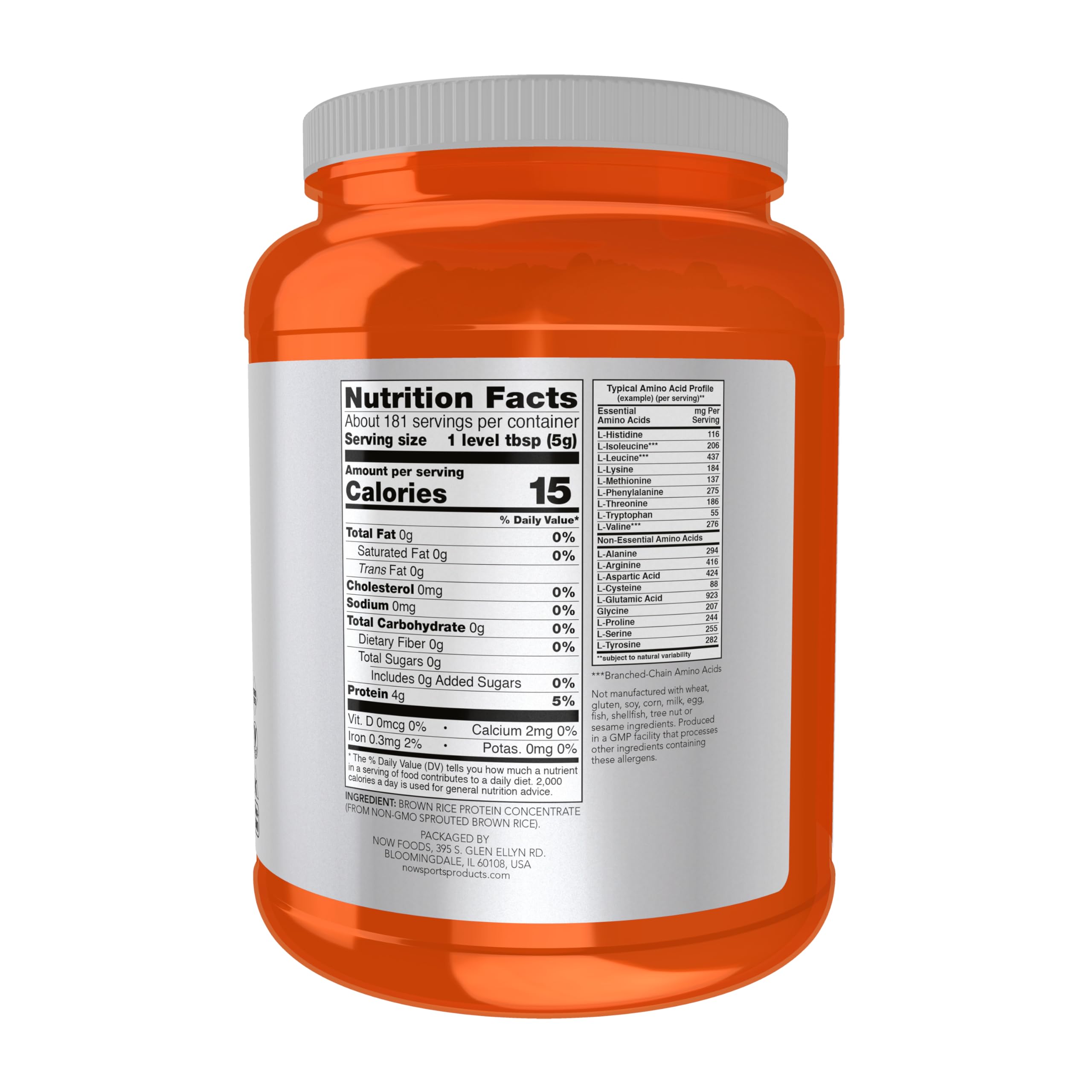 NOW Foods textura fina del polvo de arroz germinado para fácil mezcla