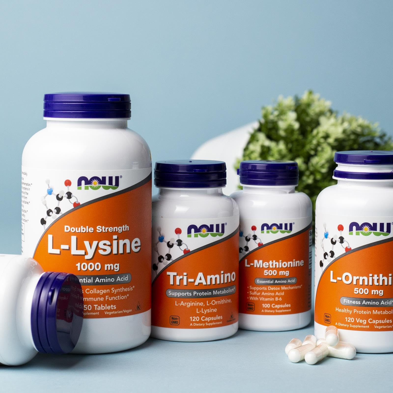 NOW Foods botella abierta con cápsulas dentro para mostrar contenido real