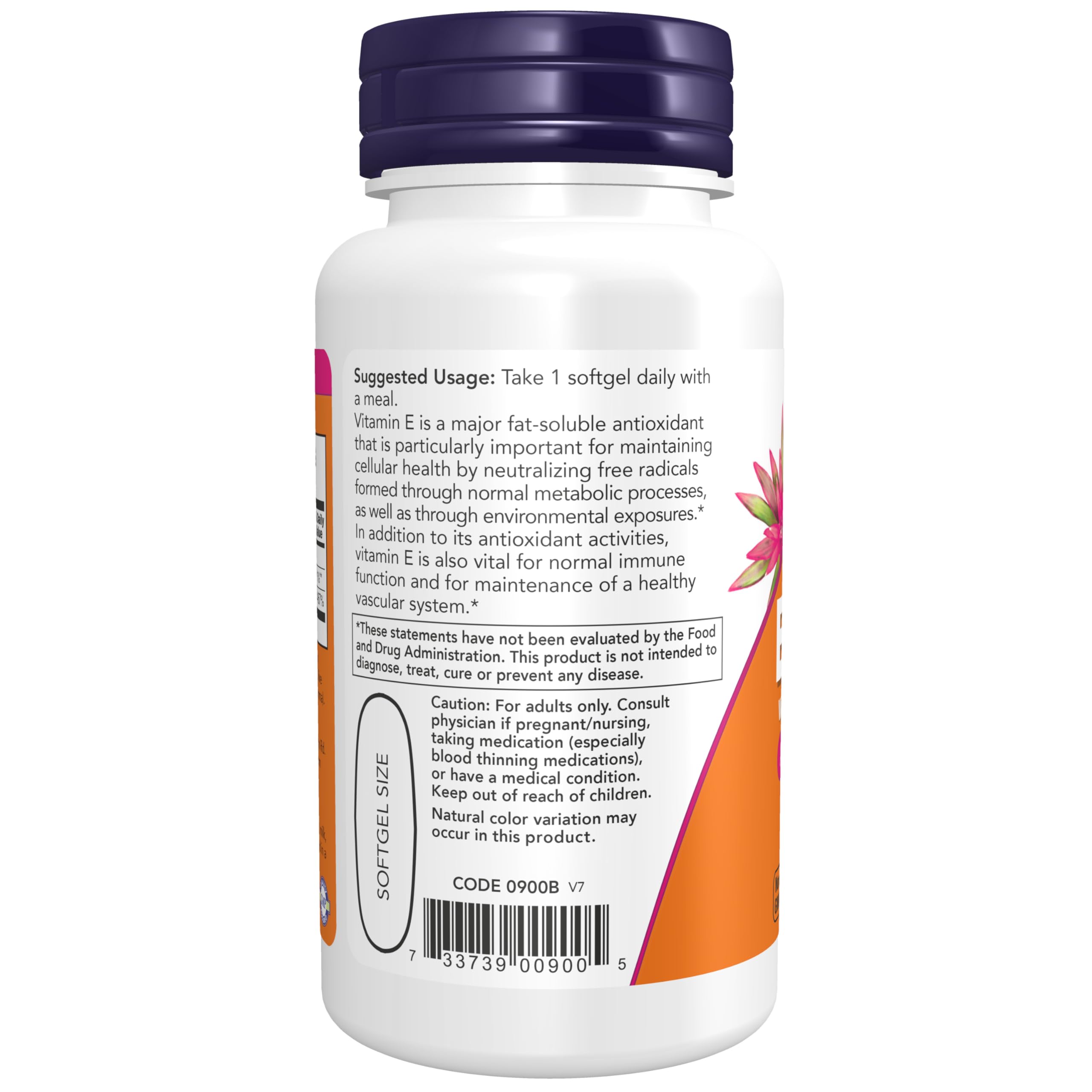NOW Foods aceite y glicerina visible, evidencia de vitamina E liposoluble