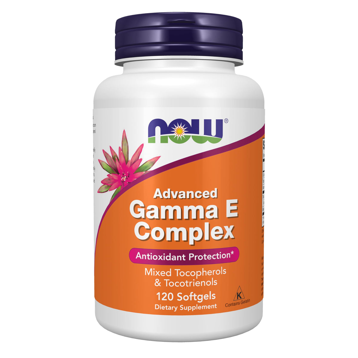 NOW Foods frasco frontal mostrando 120 softgels y marca, aporta confianza de calidad