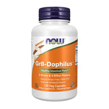 NOW Gr8-Dophilus frente del envase mostrando tamaño y beneficio de varias cepas