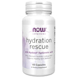 NOW Foods envase frontal mostrando Hydration Rescue y beneficio hidratación