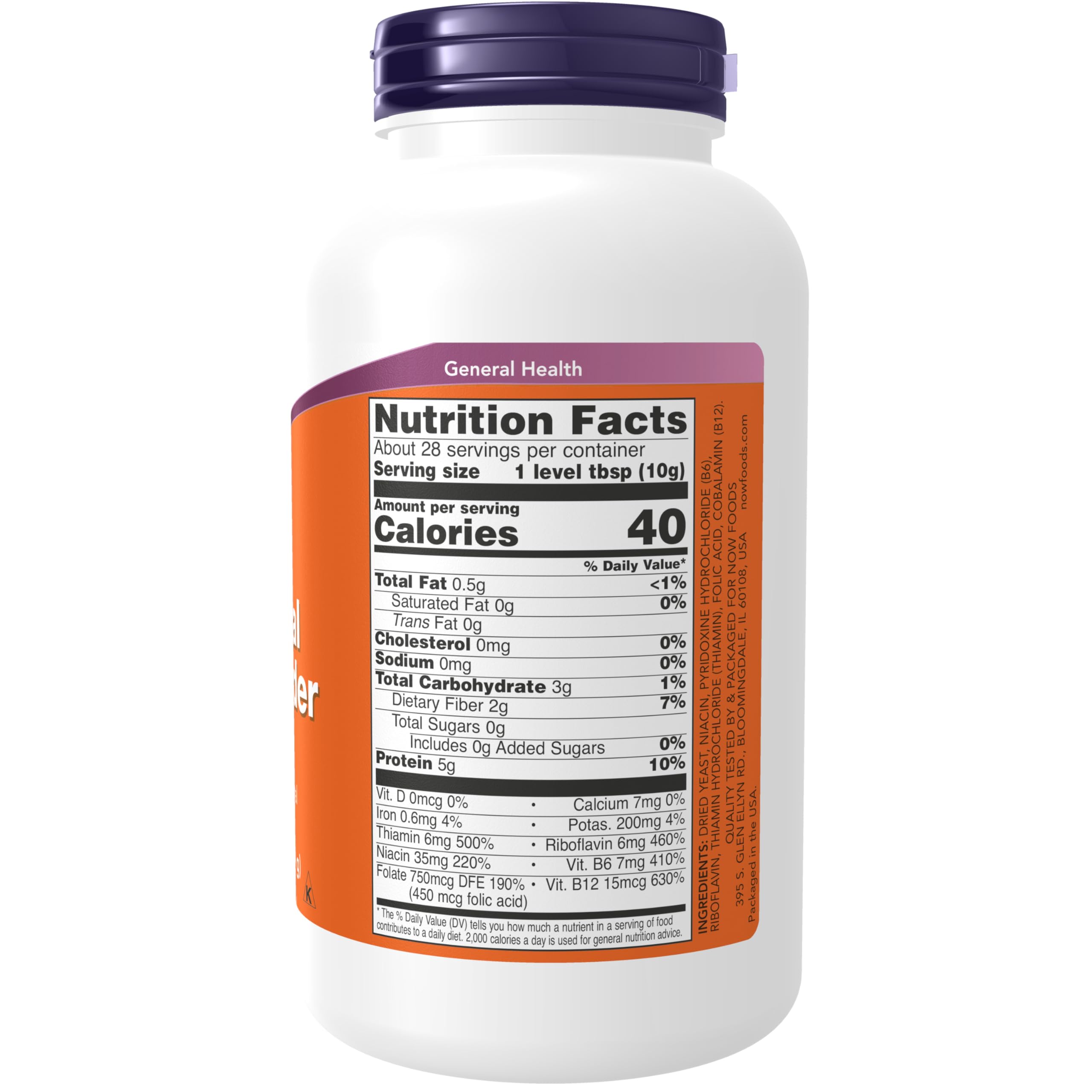 NOW Foods cucharada de levadura nutricional con textura fina y uso fácil