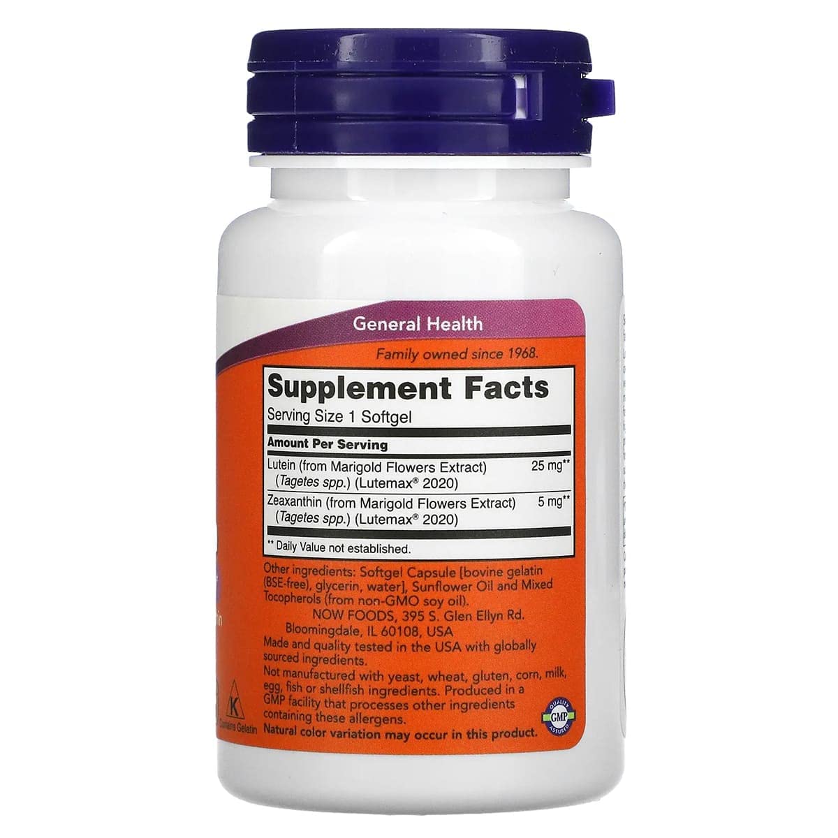 NOW Foods softgel junto a plato con grasas saludables, demuestra toma diaria recomendada