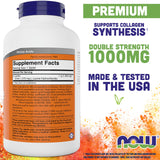 Now Foods primer plano de una tableta mostrando textura y forma